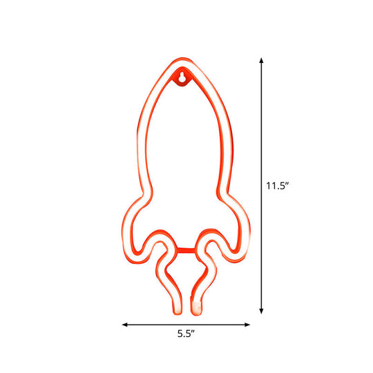 Rocket Inspired Night Stand Lamp - Led Wall Light For Childrens Bedroom Usb Powered White