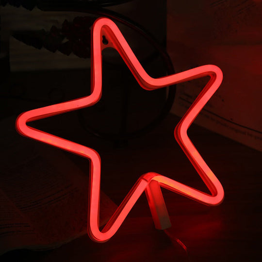 Pentastar Modernist Led Plastic Night Light - White Wall Lighting For Childrens Room / Red