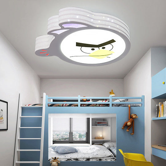 Kid’s Cartoon Flush Mount Ceiling Light: Modern Acrylic Fixture In White / B