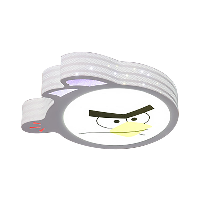 Kids Cartoon Flush Mount Ceiling Light: Modern Acrylic Fixture In White