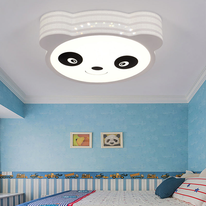 Kid’s Cartoon Flush Mount Ceiling Light: Modern Acrylic Fixture In White / A