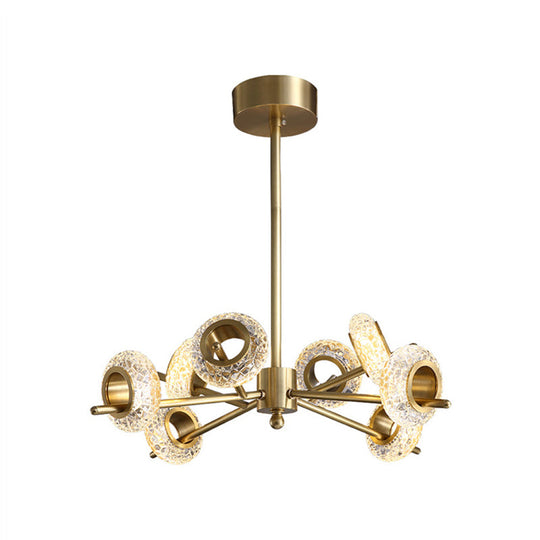 Modern Brass Crystal Chandelier - Elegant Hanging Pendant For Living Room