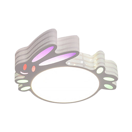 Kids Cartoon Flush Mount Ceiling Light: Modern Acrylic Fixture In White