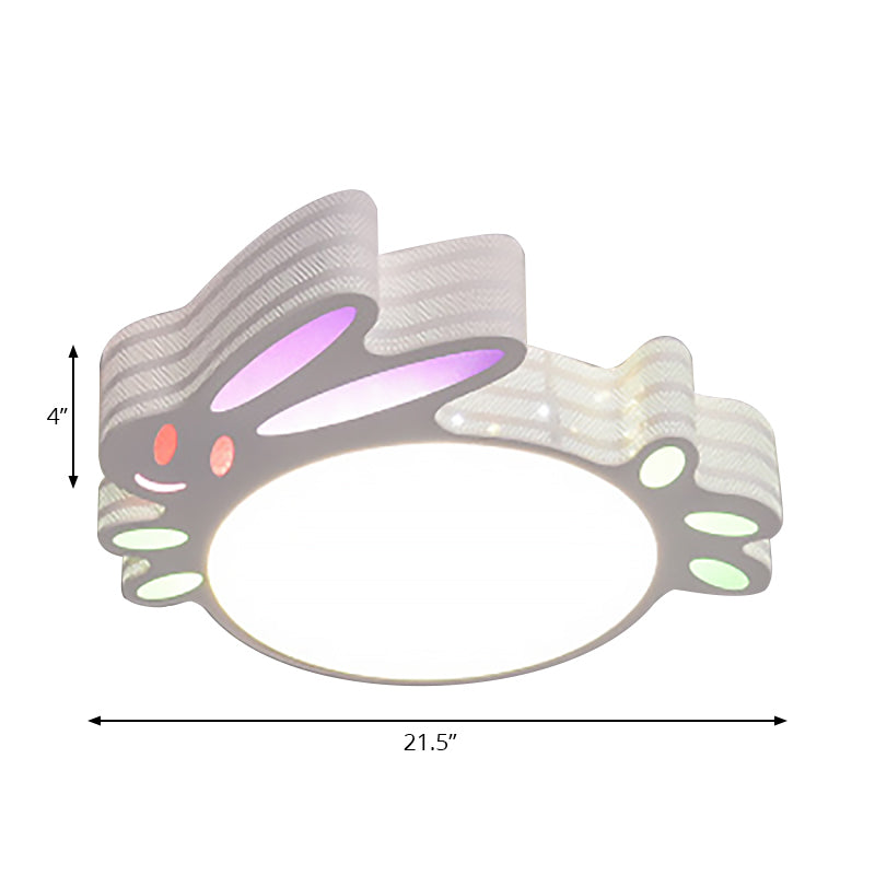 Kid’s Cartoon Flush Mount Ceiling Light: Modern Acrylic Fixture In White