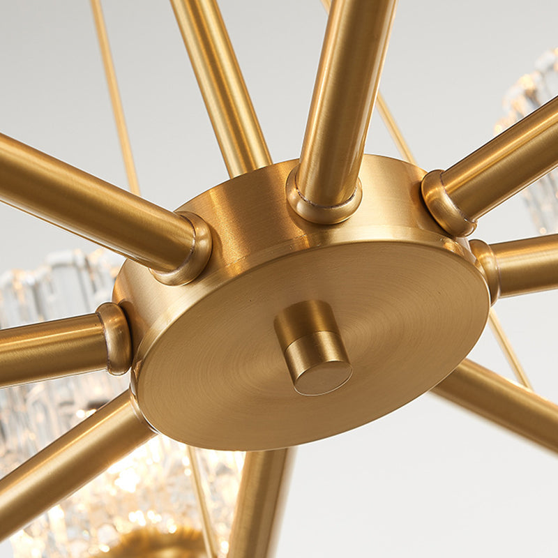 Hand-Blown Textured Glass Chandelier - 3/6/8-Light Postmodern Brass Cylinder Dining Room Ceiling