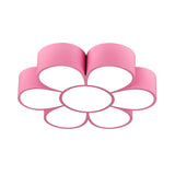 Adorable Girls Bedroom Led Ceiling Light With Cartoon Flush Mount Lamp And Flower Acrylic Shade