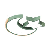 Macaron Star Moon Led Ceiling Mount Light In Nordic Style Grey/Blue/Green - Ideal For Bedrooms