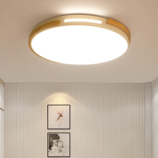 Simple Style Acrylic Flushmount Led Ceiling Light In White 12/16/19.5 Width - Ideal For Bedroom / 12