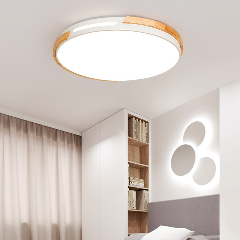 Simple Style Acrylic Flushmount Led Ceiling Light In White 12’/16’/19.5’ Width - Ideal For Bedroom