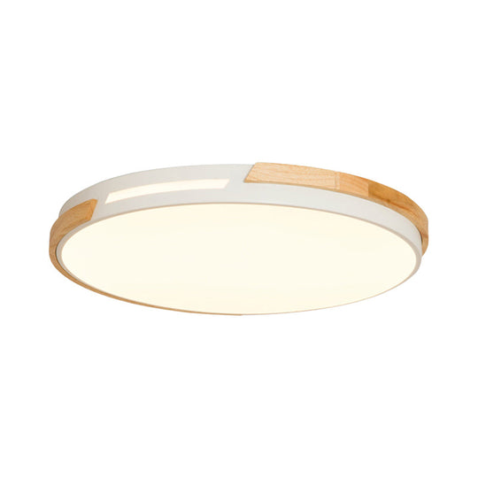 Simple Style Acrylic Flushmount Led Ceiling Light In White 12’/16’/19.5’ Width - Ideal For Bedroom