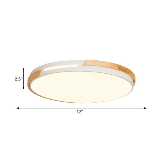 Simple Style Acrylic Flushmount Led Ceiling Light In White 12’/16’/19.5’ Width - Ideal For Bedroom