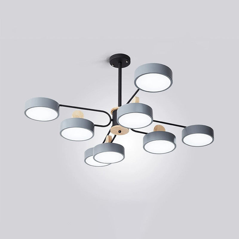 Modern Starburst Chandelier - Simplistic Metal Ceiling Lamp With Acrylic Shade For Living Room 8 /