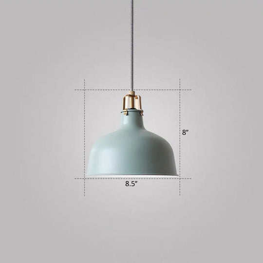 Modern Metal Barn Hanging Pendant Light For Dining Room - 1-Head Suspension