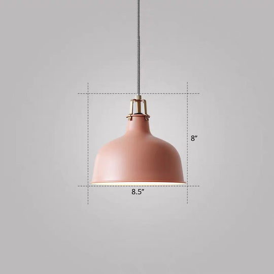 Modern Metal Barn Hanging Pendant Light For Dining Room - 1-Head Suspension