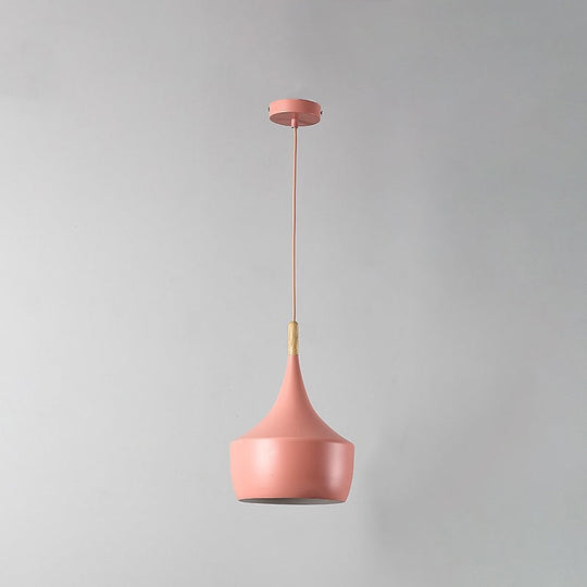 Sleek Geometry Drop Pendant: Simplicity Metal 1-Light Dining Room Hanging Light Kit With Wood Cork
