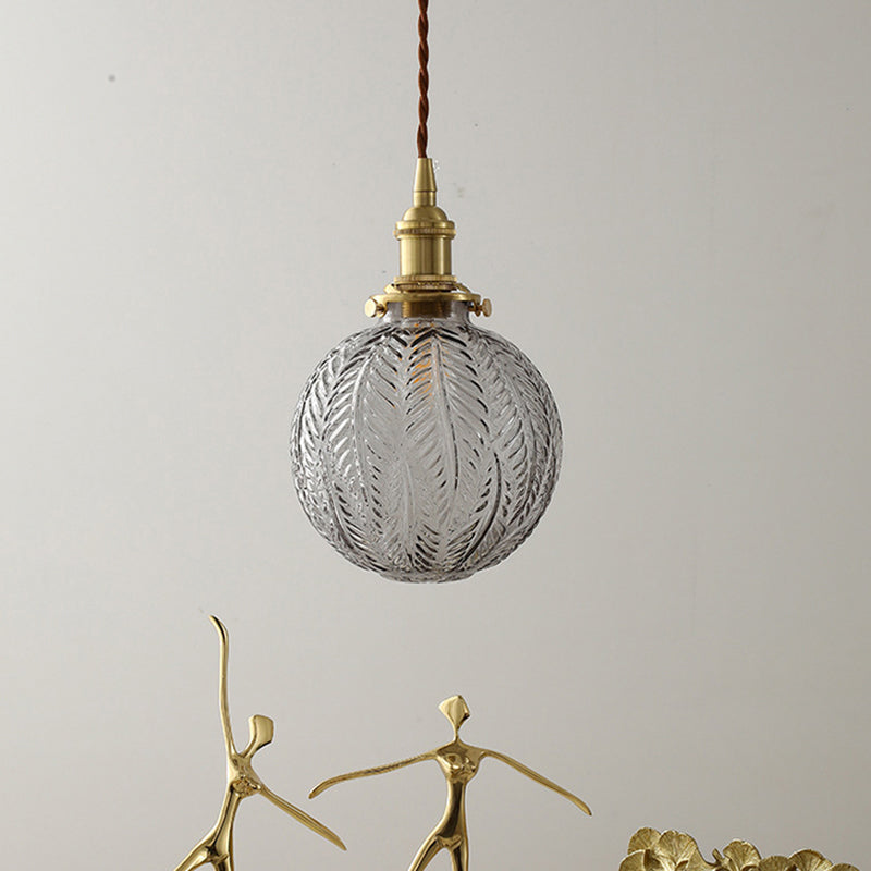 Brass Finish Clear Glass Pendant Light Kit - Modern Spherical Design Ideal For Warehouse Décor