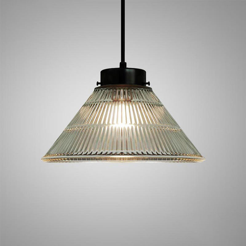 Brass Geometric Glass Drop Pendant - Industrial 1-Light Suspension Fixture For Dining Room Lighting