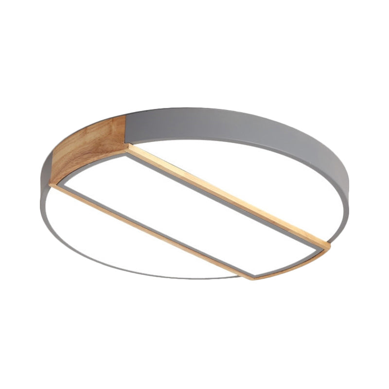 Modern Round Led Flush Mount Light In Macaron-Inspired Colors For Living Room Ceiling