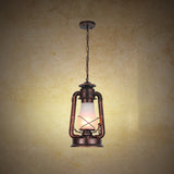 Industrial Frosted Glass Pendant Light For Restaurant Ceiling - 1-Light Suspension Lamp Copper / B
