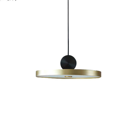 Sleek Brass Geometric Pendant Light With 1 Bulb For Dining Room Ceiling Suspension Lamp