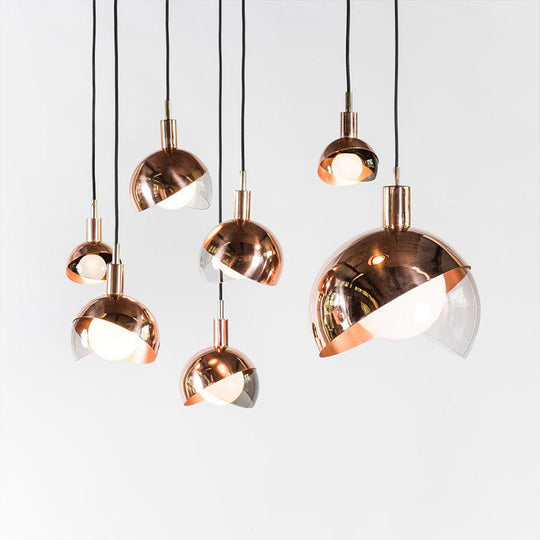 Sleek Hemisphere Metal Pendant Lamp: Simplicity In 1 Head Hanging Ceiling Light For Dining Room