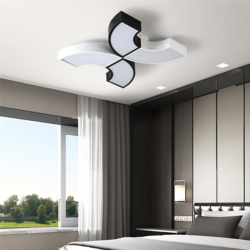 Macaron Half-Ring Flush Mount Led Ceiling Light For Childrens Room - Warm/White