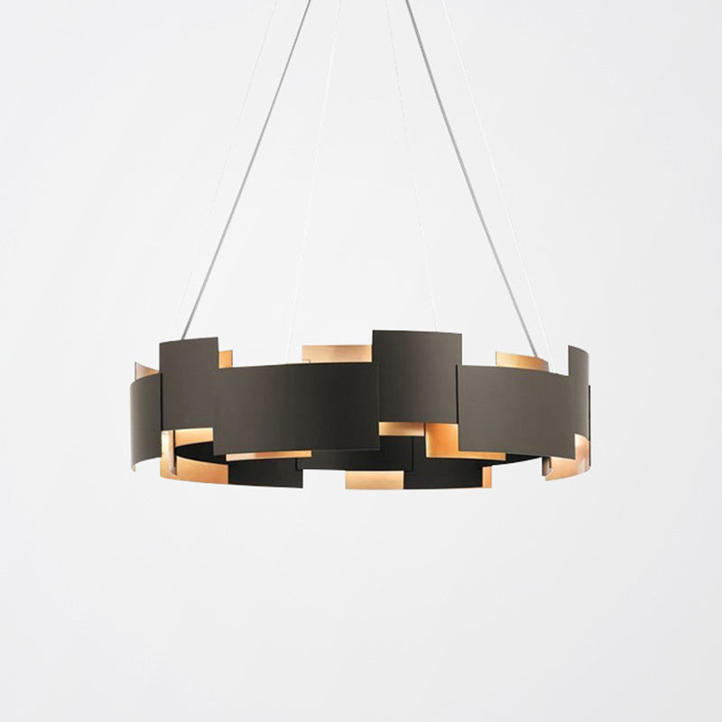 Contemporary Black Metal Pendant Chandelier Ceiling Light For Living Room