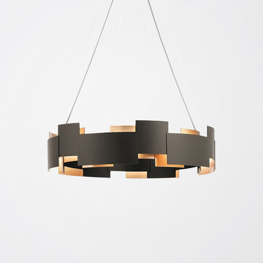 Contemporary Black Metal Pendant Chandelier Ceiling Light For Living Room