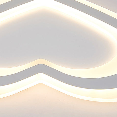 Led Heart Flush Mount Ceiling Light For Baby Game Room - Modern And Simple Design In White Acrylic