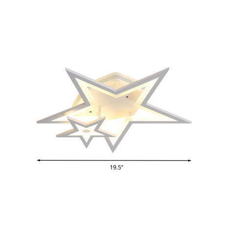 Modern Acrylic Star Led Ceiling Light - White Dining Room Fixture