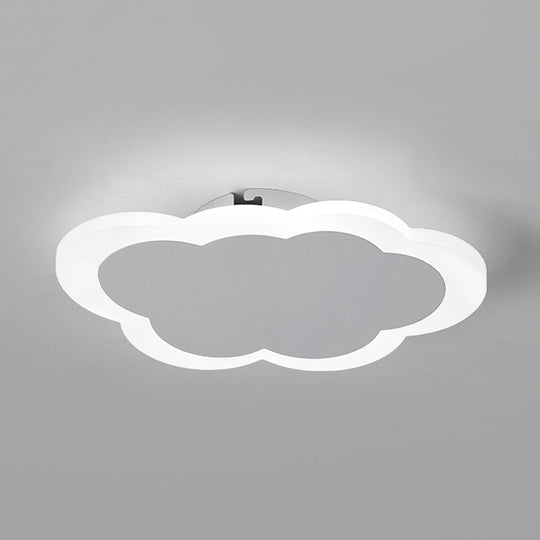 Minimal Cloud - Shaped Led Ceiling Lamp - Acrylic White Flushmount Light For Porch And Dining Room