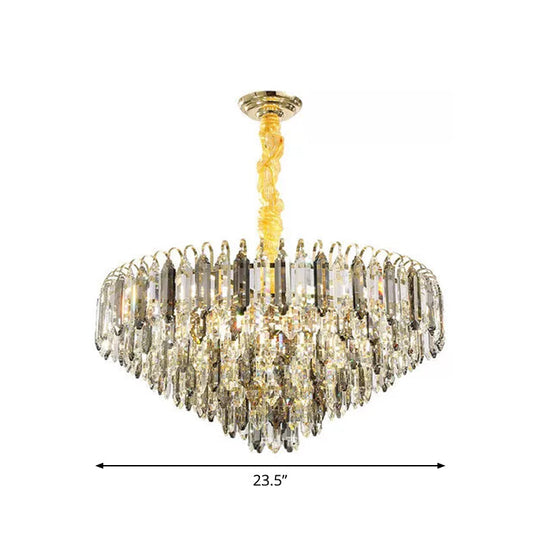 Modern 6/9/16-Bulb Clear Crystal Silver Chandelier Ceiling Light For Bedroom