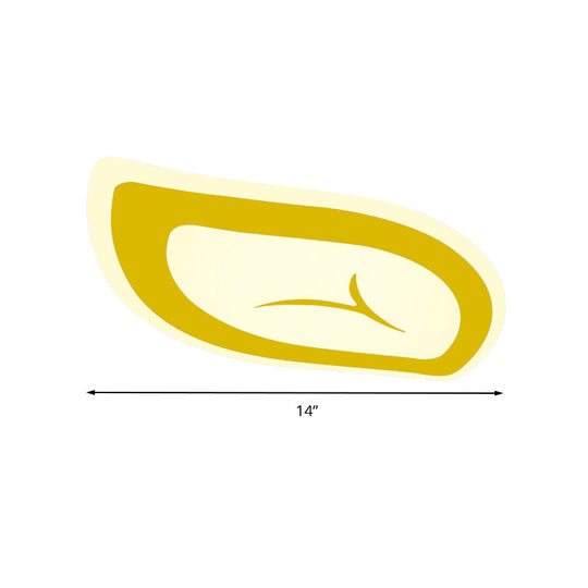 Macaron Nursing Room Led Ceiling Light Fixture - Flush Mount Acrylic Leaf Design