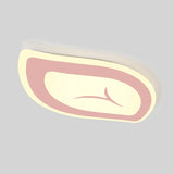 Macaron Nursing Room Led Ceiling Light Fixture - Flush Mount Acrylic Leaf Design