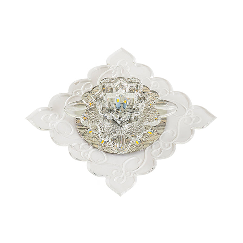 Crystal Flush Mount Led Lamp For Corridor - Elegant Ceiling Light