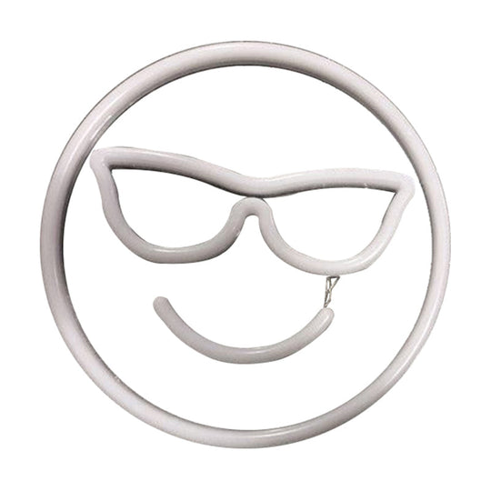 Mini Usb-Powered Led Smiley Nightstand Light - Contemporary White Plastic Wall Lamp