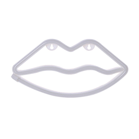 Childrens Red Lip Nightstand Light - Contemporary Led Plastic Wall Lighting For Fun And Modern Rooms