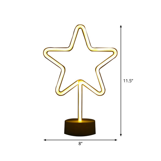 Minimalist Led Geometry Frame Mini Nightstand Lamp - White Plastic Wall Night Light