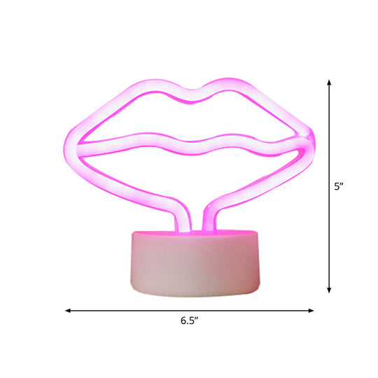 Simplicity White Lip Plastic Led Night Light For Childrens Room