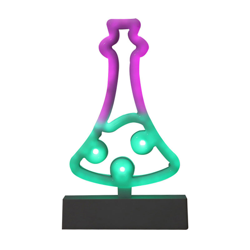 Modern Led Geometrical Nightstand Lamp - White Plastic Bedside Light For Bedroom