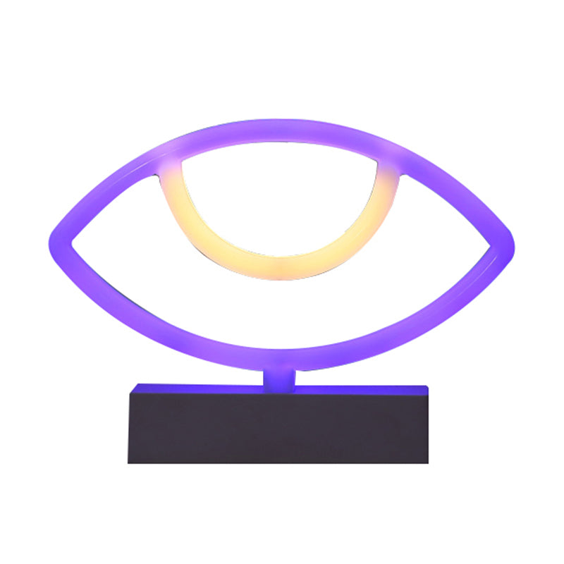 Modern Led Geometrical Nightstand Lamp - White Plastic Bedside Light For Bedroom