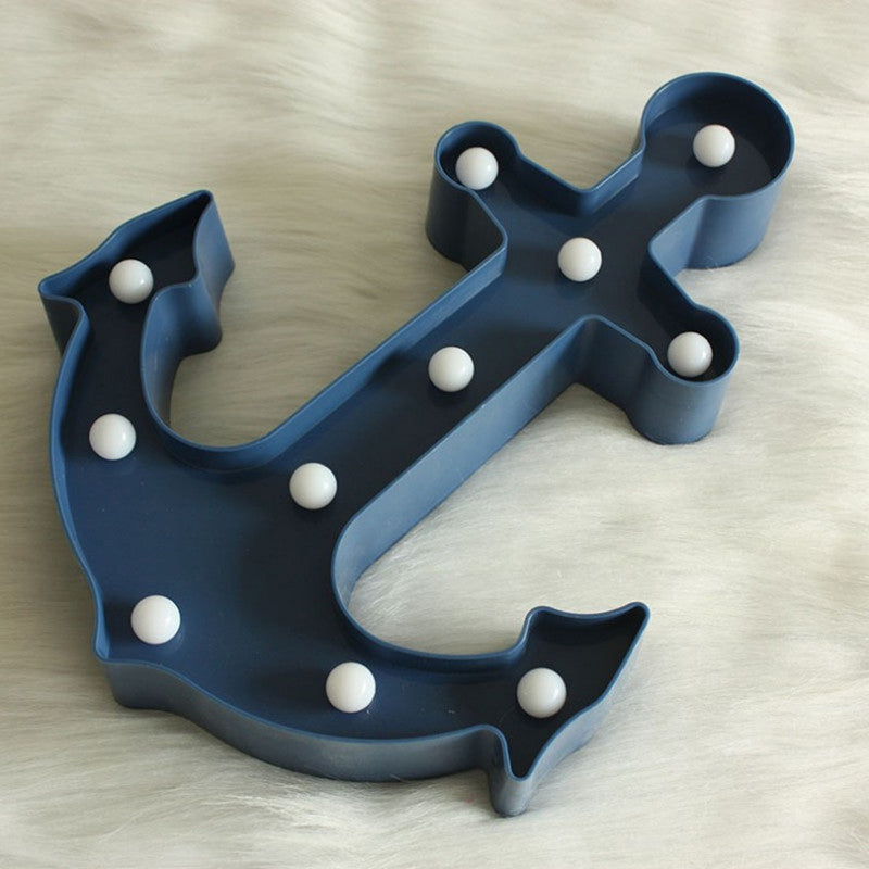 Led Wall Night Lamp For Baby Bedroom - Nordic Style Sailing Element Plastic Nightstand Lighting Blue