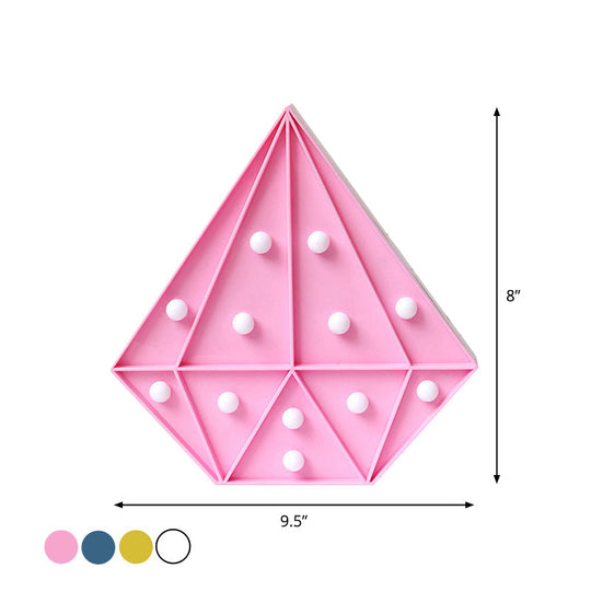 Contemporary Diamond Led Wall Night Light - Battery Operated