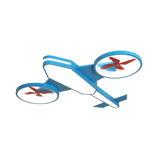 Cartoon Propeller Plane Led Ceiling Lamp - Acrylic Theme Park Shop Flush Light