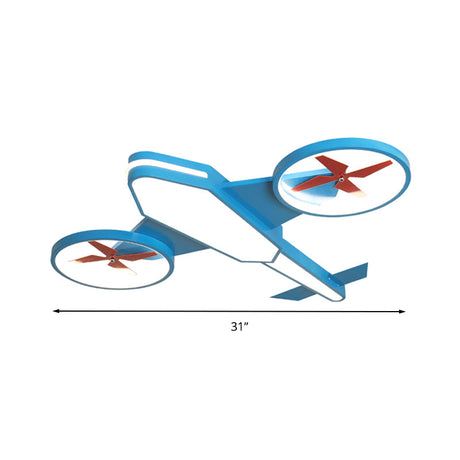 Cartoon Propeller Plane Led Ceiling Lamp - Acrylic Theme Park Shop Flush Light