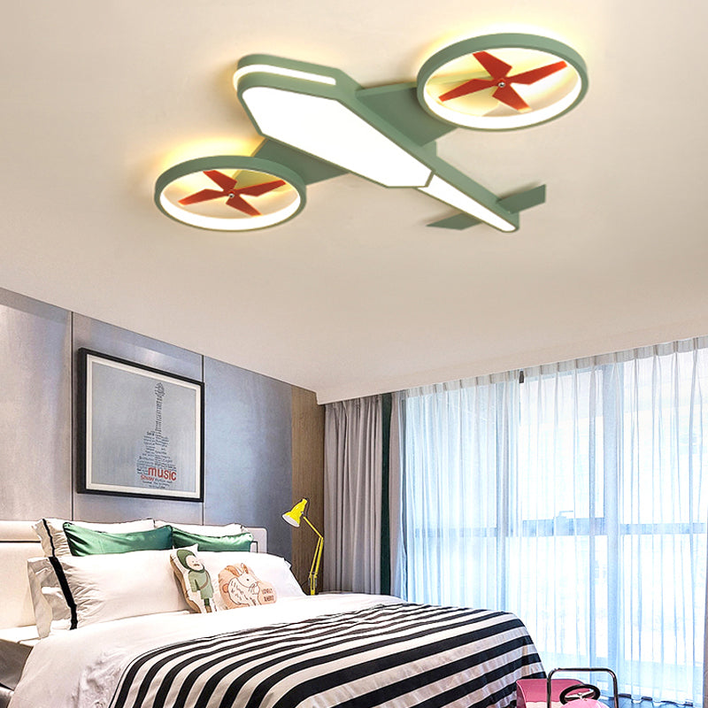 Cartoon Propeller Plane Led Ceiling Lamp - Acrylic Theme Park Shop Flush Light