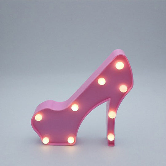 Modern Led Night Lamp For Girls Room With Funky Plastic Design Pink / A