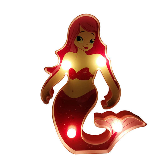 Modern Led Night Lamp For Girls Room With Funky Plastic Design