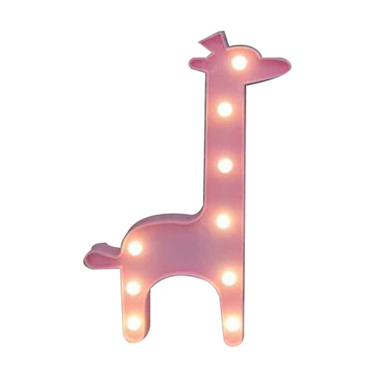 Cartoon Giraffe Led Nightlight For Bedside - Plastic Wall-Mounted Nightstand Lamp