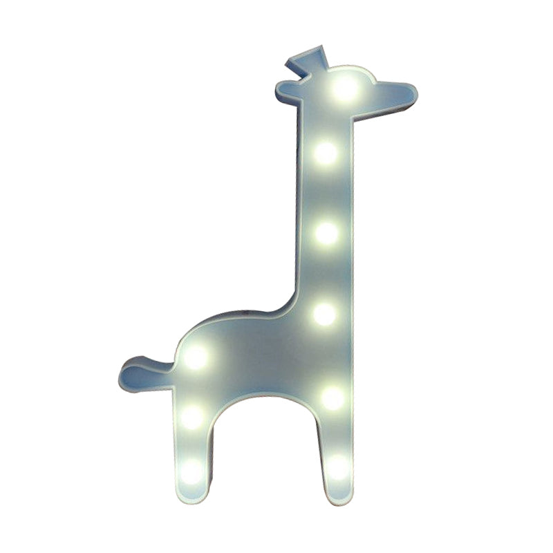 Cartoon Giraffe Led Nightlight For Bedside - Plastic Wall-Mounted Nightstand Lamp